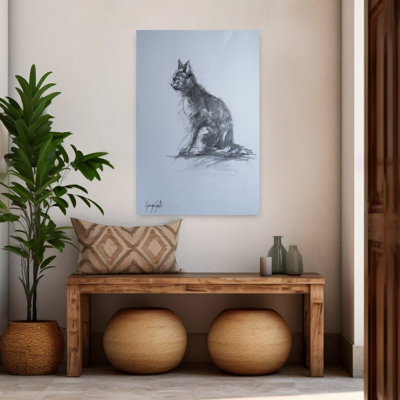 Chat contemporain gris anthracite