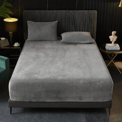 Drap-housse en velours ivoire, lot de 1, draps de luxe en flanelle avec poches extra profondes et douillettes de 18 po