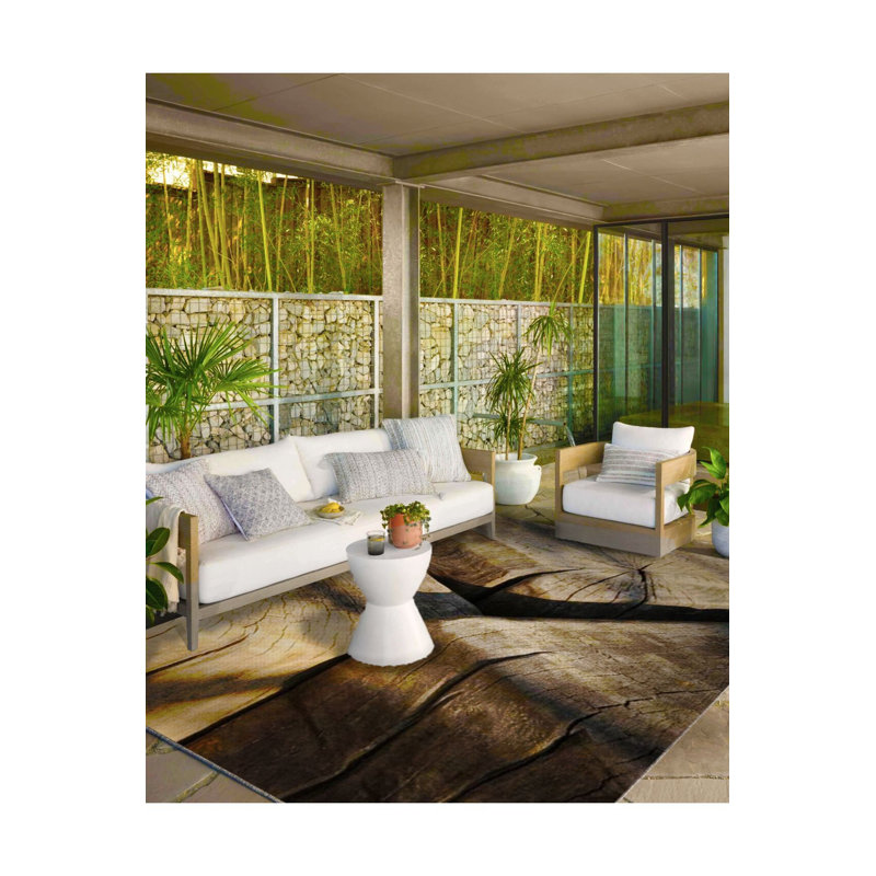 Tapis lavable à motif en bois, Sous-tapis rectangulaire de 3 pi 3 po x 4 pi 11 po