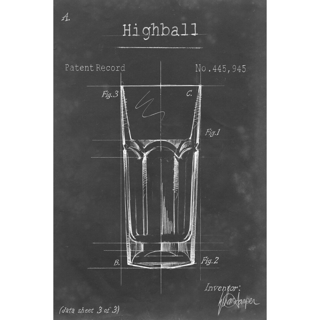 Leinwandbild Barware Blueprint II von Ethan Harper