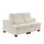 Canapé en velours côtelé moelleux avec dossier carré et réglable, idéal pour les chambres ouvertes. Blanc, mousse et ressorts. Largeur : 123 cm, profondeur : 155 cm, hauteur : 94 cm, poids : 63 kg. Modulable et flexible, il offre différentes postures, un bon maintien et une surface lisse.