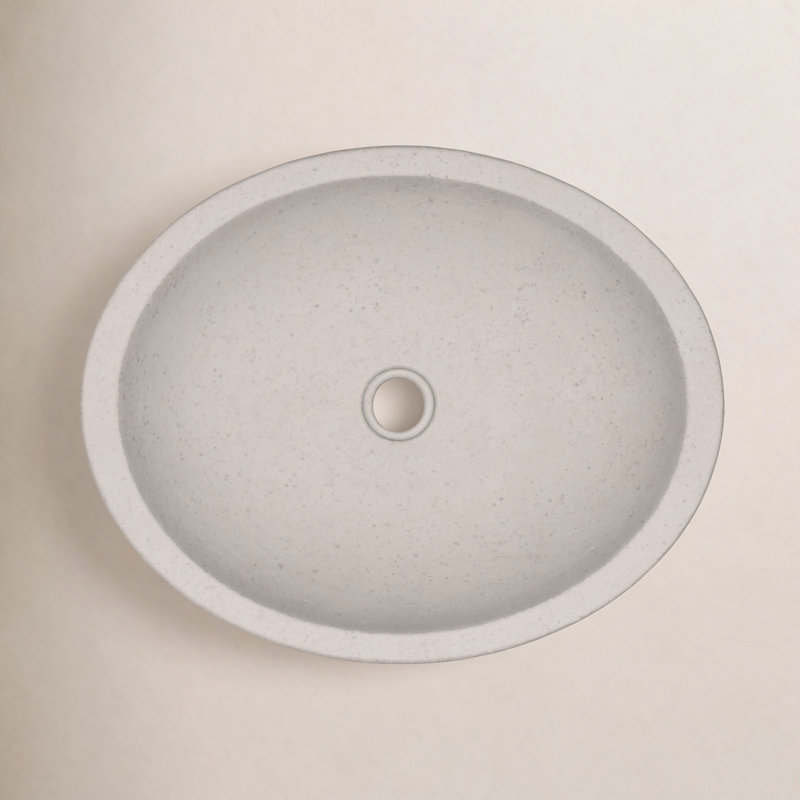 Tolosa Stone Handmade Oval Drop-in Bathroom Sink, Ash