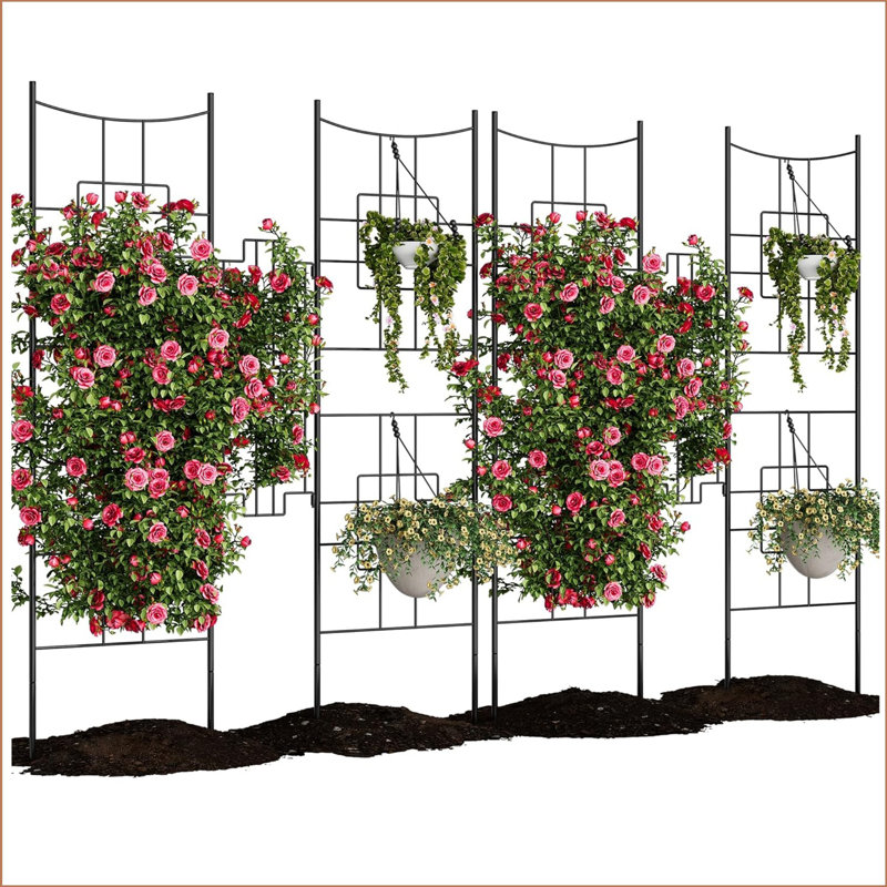 66.9cm H x 101.52cm W Metal Fan Trellis Side Panel