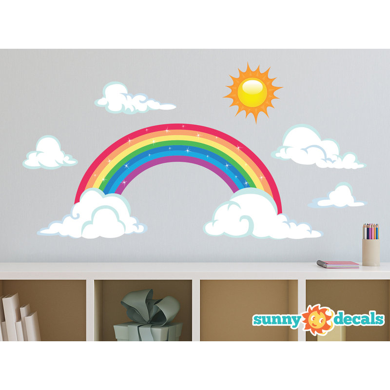 Décalcomanie murale en tissu en arc-en-ciel sparkle, Petit