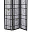 Paravent 70 po 3 po, finition noire, ornement asiatique, pin massif, panneaux à imprimé floral, grande barrière pliable, couleur