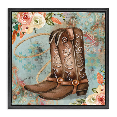 Bottes de cowboy à motif floral cachemire