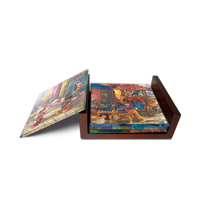 (Symboles) Ensemble de sous-verres en verre Starfire, Disney / Mickey et Minnie au Mexique