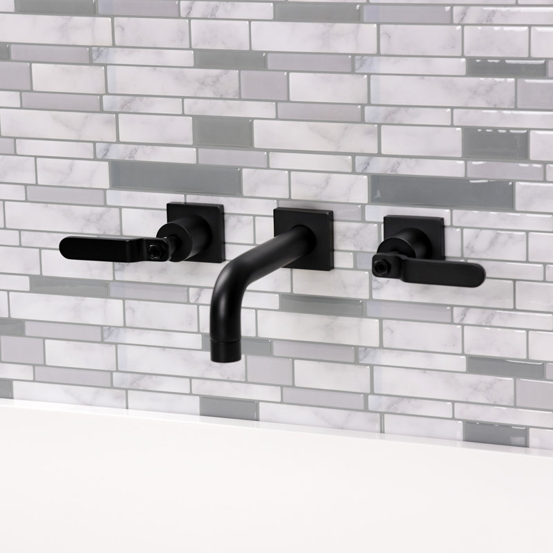 Robinet de salle de bain mural Whitaker, Noir mat