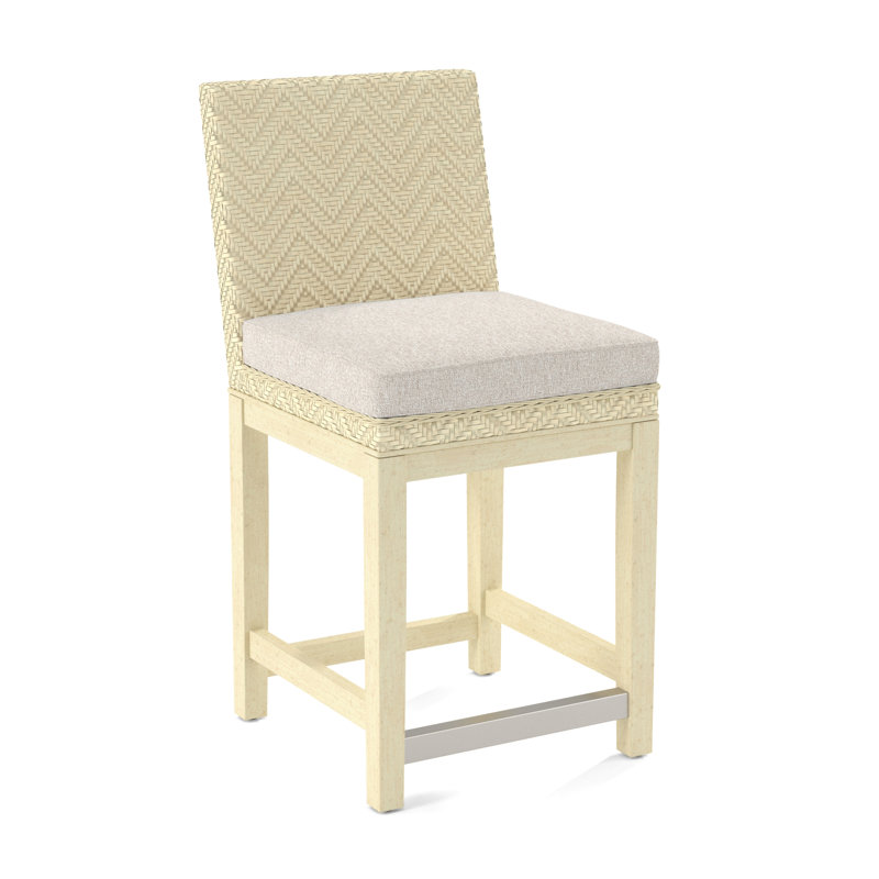 Upholstered Stool, Celery Finish, Eggshell Crypton Performance; 0884-93