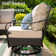 Argyri 5-Person Swivel Outdoor Conversation Set with Fire Pit Table & Optional Ottomans