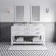 Cronin 60" Carrara White Marble Countertop Bath Vanity with Faucet and Mirror