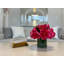 Peony Arrangement in Glass Vase with Grass-1076545412