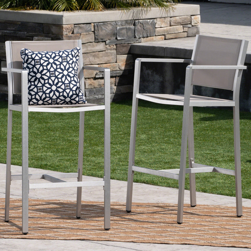 Of 2 29.50" Backyard Seating Combos, Silver Rust-, Grey Mesh Patio Rust-,  2