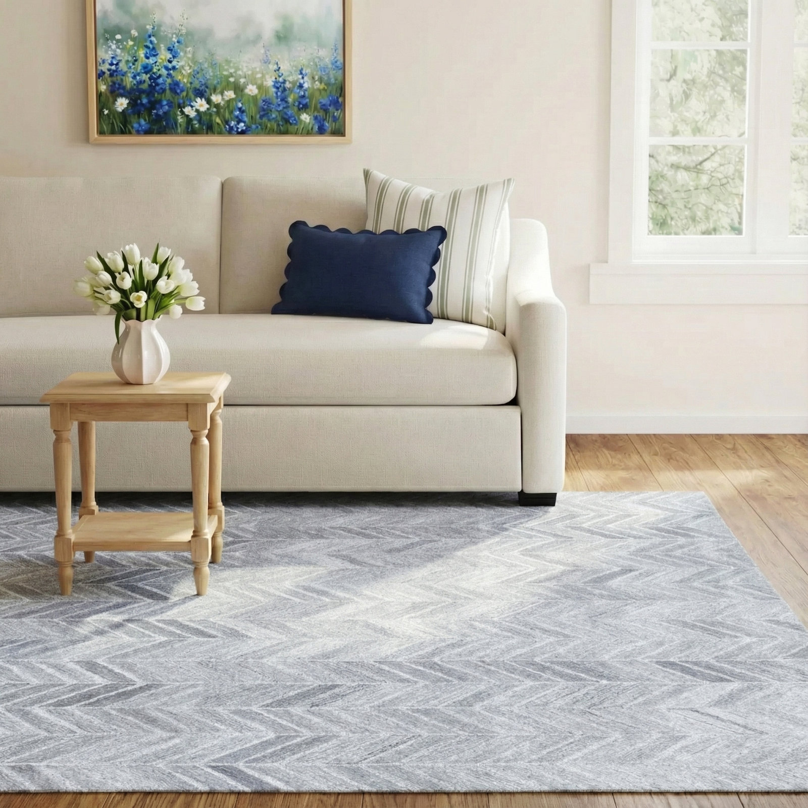 NuStory Herringbone Hand-Tufted Chevron Rug, Rectangle 7'6" x 9'6"