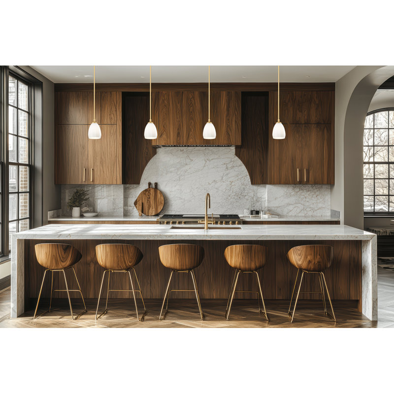 Luminaire suspendu 1 lumière Oren, Doré, H 8 po x l 5,5 po