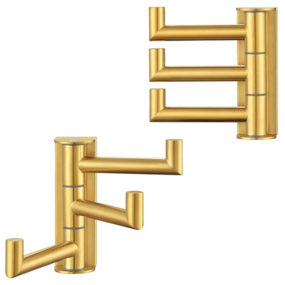 2 Pack Multi-arm Rotatable 304 Stainless Steel Hook, Flexible Storage, Wall mounted Design