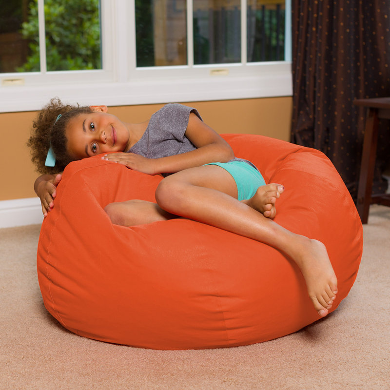 Bean Bag Chair for Kids, Teens, and Adults - Filled with Soft Beads, Includes Removable and Machine Washable Cover - Multiple Colors, Sizes and Fabrics including Soft Nylon & Canvas with Patterns