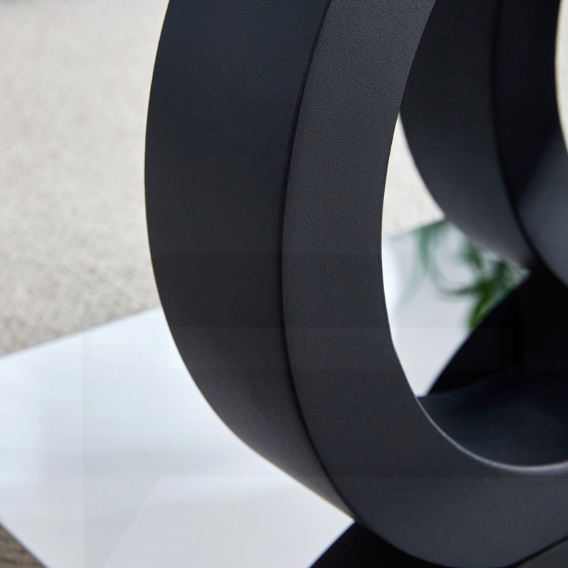 Table basse de style moderne avec plateau en panneau de fibres à densité moyenne, Noir
