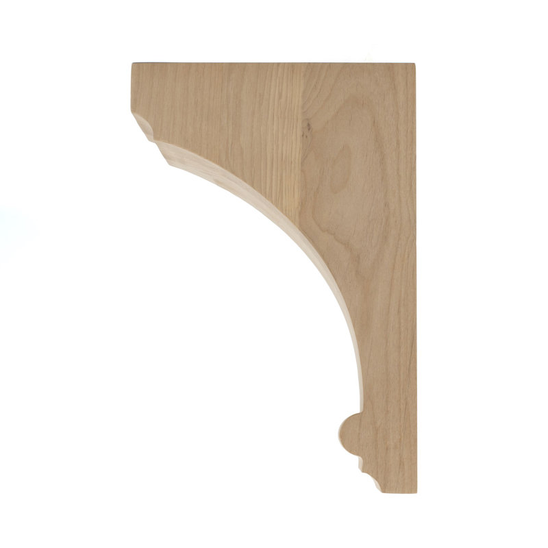 12" Unfinished Alder Wood Traditional Corbel Bracket