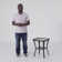 Bonia Wicker Rattan Side Table With Built-In Glass