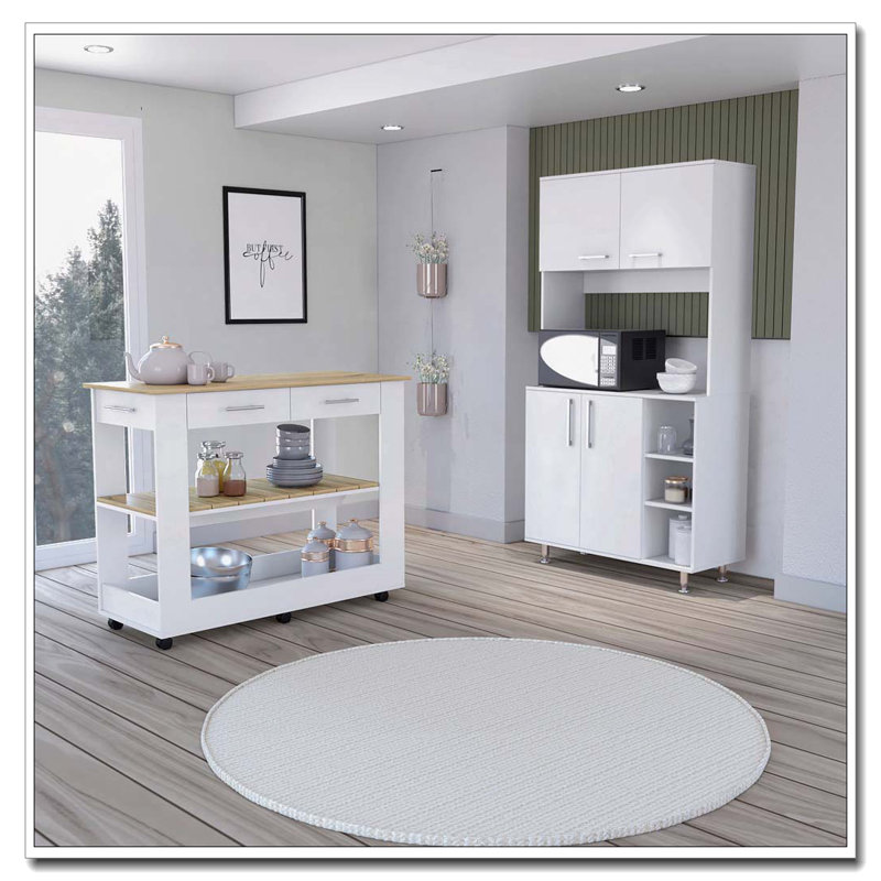 Ensemble de cuisine 4 pièces 2 tiroirs 2 pièces Nadina