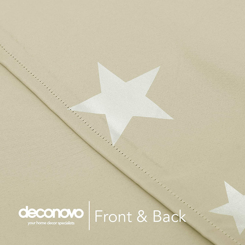 Blackout Curtain Pair, Beige, 132 W x 214 D cm