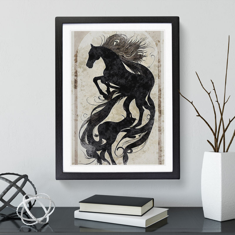 Magnificent Horse No.4 Abstract - Framed Print, Black Framed, 64cm H x 46cm W x 2cm D