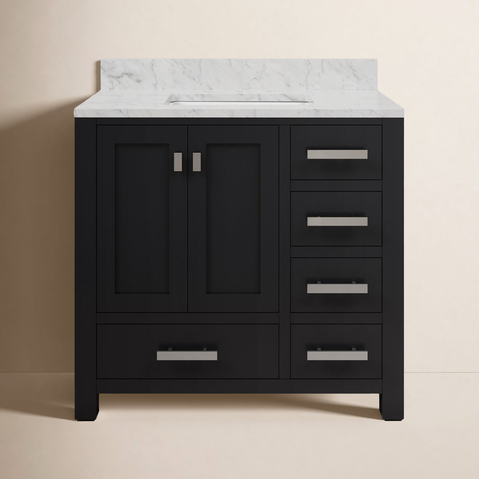 Steve 36'' Single Bathroom Vanity, Black