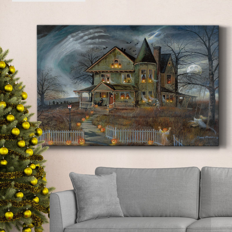 Toile tendue avec châssis Haunted House, H 48 po x l 32 po x P 1 po