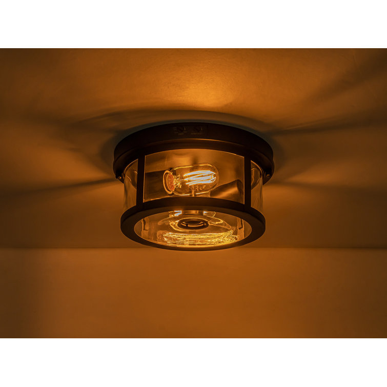 Matte Black 2 - Bulb Outdoor Flush Mount