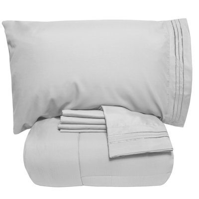 Ensemble d'édredon et de draps toutes saisons 4 pièces / 6 pièces de couleur unie par Sweet Home Collection