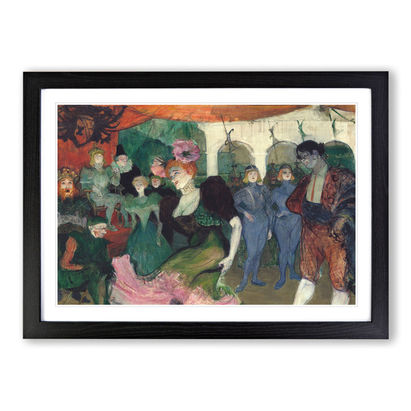 Dancing the Bolero by Henri de Toulouse-Lautrec - Picture Frame Painting, 48cm H x 65cm W x 2cm D, Black Framed