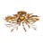 3-Light Antique Sputnik Gold Leaf Flush Mount  Ceiling Light for Bedroom