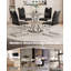 Ensemble de table de salle à manger 38,9 po pour 4 personnes, ensemble de table de cuisine moderne en verre transparent avec 4 chaises rembourrées-123820878-123820881-123820882
