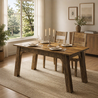 63″ Rectangular Dining Table for 4 to 6, Modern Farmhouse Kitchen Table with Heavy Duty Legs