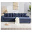 Canapé modulaire en L 110,75 po, canapé modulaire en velours côtelé, avec porte-gobelet mobile, porte-gobelets, 8 coussins décoratifs, poche latérale, déplier en lit, bleu-2035298160