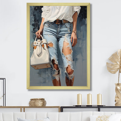 Denim Fashion First Woman III, reproduction d'art sur toile