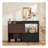 Extendable & Rotating Shoe Cabinet with 1 Drawer, 90-Degree Corner Cabinet, Multifuctional Storage Combination Cabinet for Living Room, Hallway, Entryway & Walnut