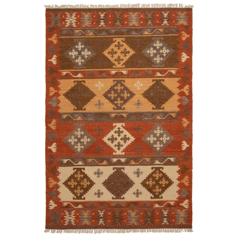 Kilim cuivre foncé Ankara FW 5 pi 0 po x 8 pi 0 po