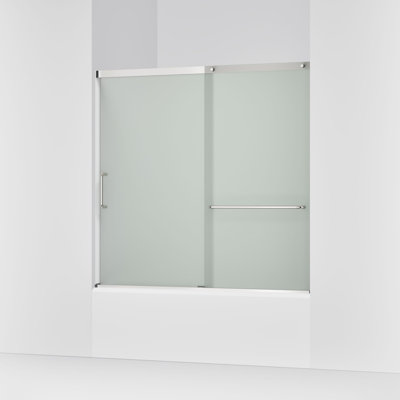 Elate Sliding Bath Door, 56-3/4-In H X 56-1/4 - 59-5/8-In W, With 1/4-In Thick Crystal Clear Glass