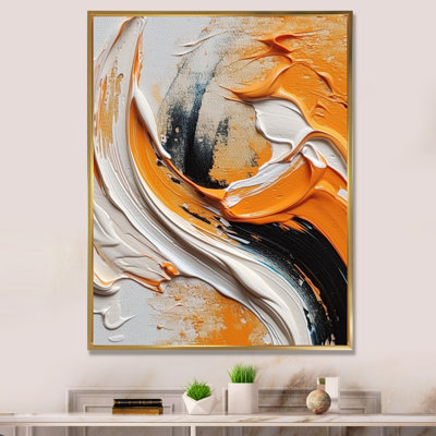 Orange et noir Mystic Spirals IV - Abstract Spirals, art mural sur toile