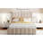 Upholstered Platform Bed In Beige With Ample Storage Reliable Hydraulic