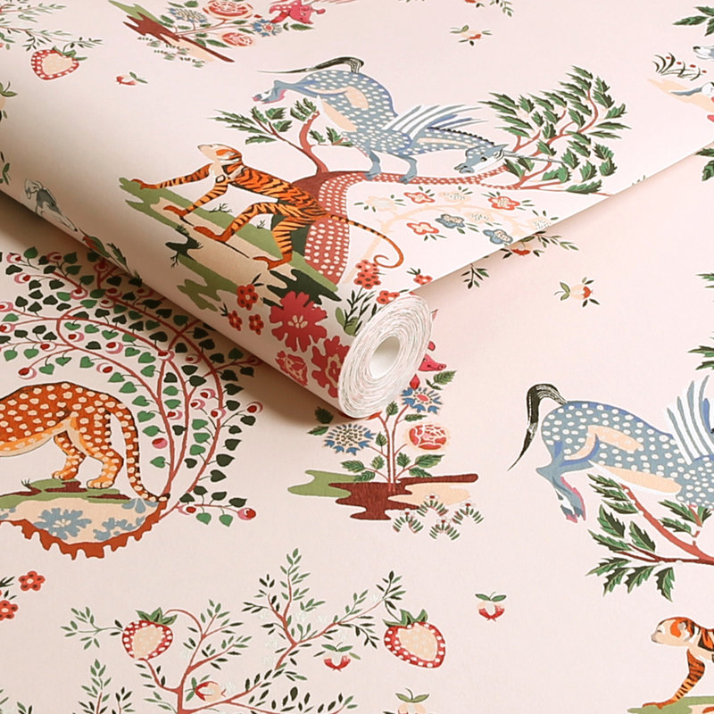 Cath Kidston Painted Kingdom Floral Wallpaper, Pink