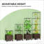 Lit de jardin mobile surélevé avec treillis réglable et système d'arrosage automatique pour la croissance verticale des plantes et une mobilité facile-491758292