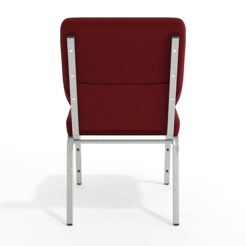 Chaise d'église empilable en tissu 18,5 po Rayleigh, Bourgogne, 1