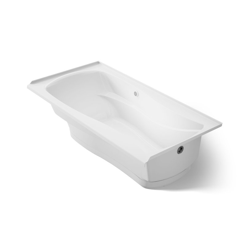 Mariposa 72" x 36" Air Acrylic Bathtub, Biscuit, Right