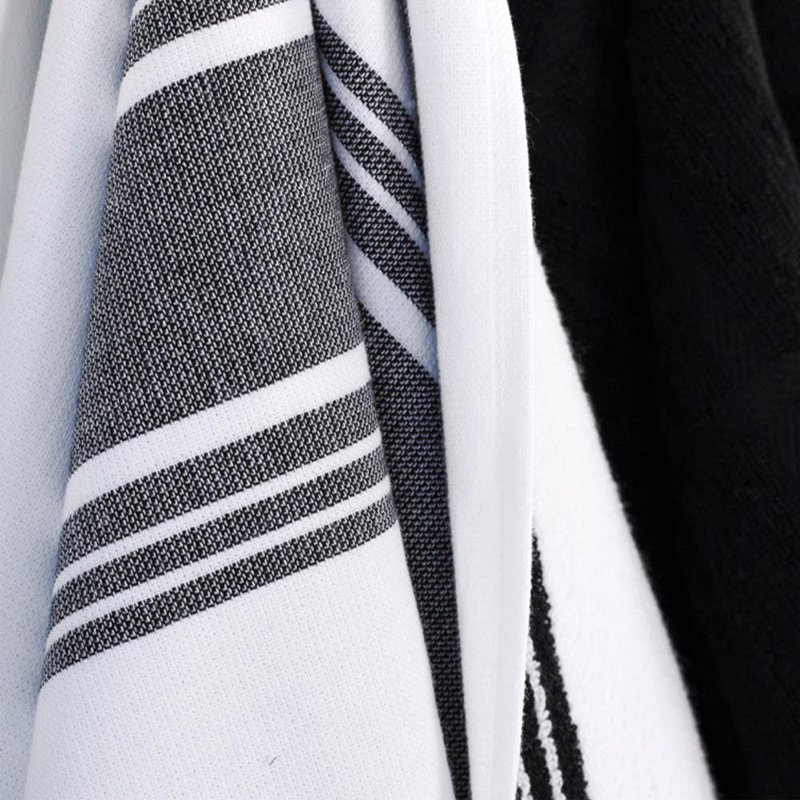 All-Clad Dual Striped Tea Towel, Black