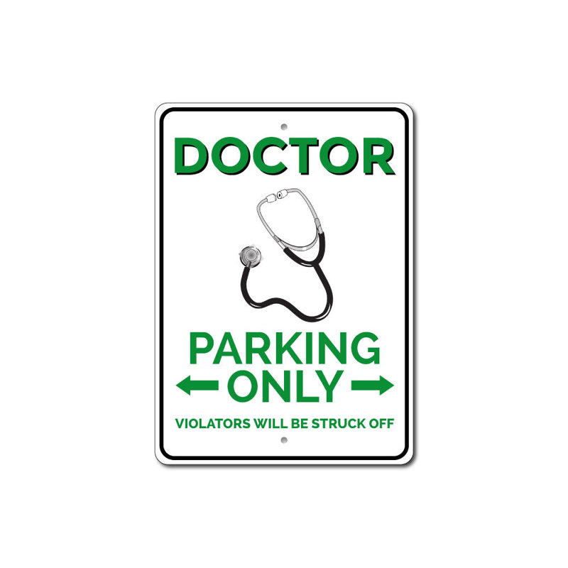 Enseigne de médecin en aluminium seulement, H 12 po x l 18 po x P 0,06 po