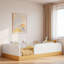Upholstered Platform Bed With Guardrail And Storage Bags