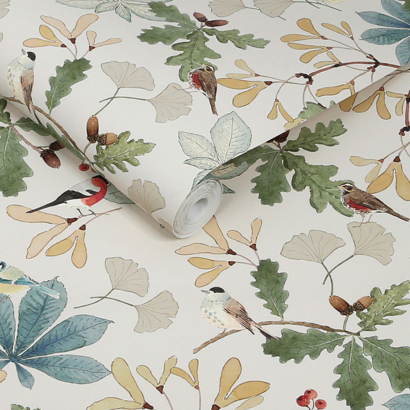  Papier peint Orchard Birds Off, Crème